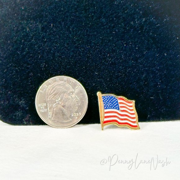 Vintage Jewelry - Vintage Single American Flag Pin Lapel